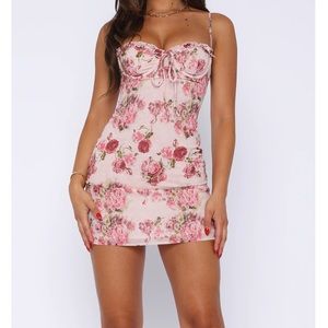 White fox mini dress size small